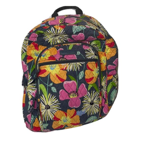 Vera Bradley Bags Vera Bradley Jazzy Blooms Large Backpack Quilted Fabric Flaw Poshmark